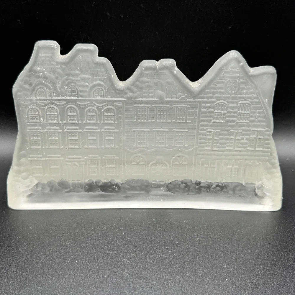 House of Lloyd‎ Vtg. Frosted Crystal Glass Village House Tea Light Candle Holder